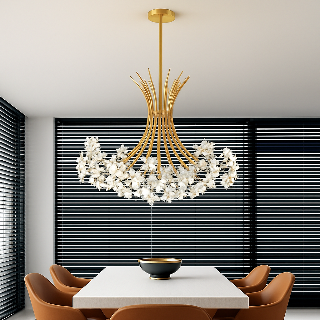 lustre moderne en cristal pissenlit éclairage design intérieur décoratif - vue 6 sur 10
