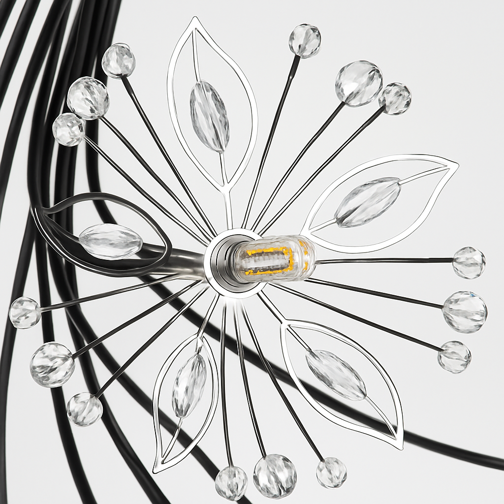 lustre moderne en cristal pissenlit éclairage design intérieur décoratif - vue 7 sur 10