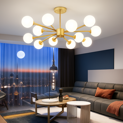 lustre moderne en verre led avec suspension pour décoration maison