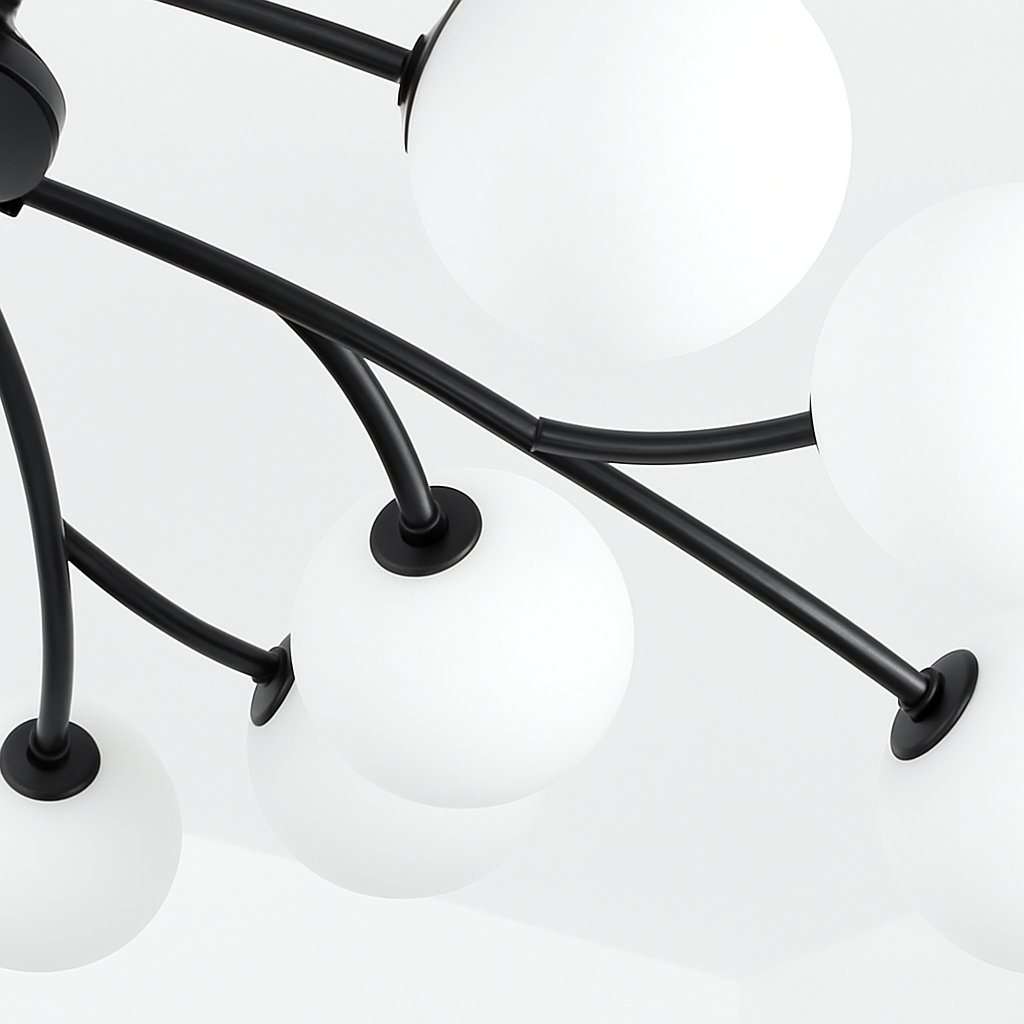 lustre moderne en verre led avec suspension pour décoration maison - vue 8 sur 13