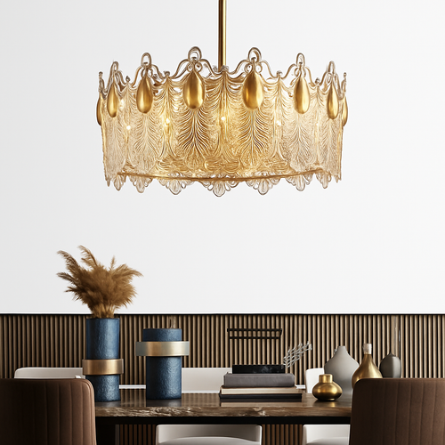lustre moderne en verre pour décoration intérieure élégante