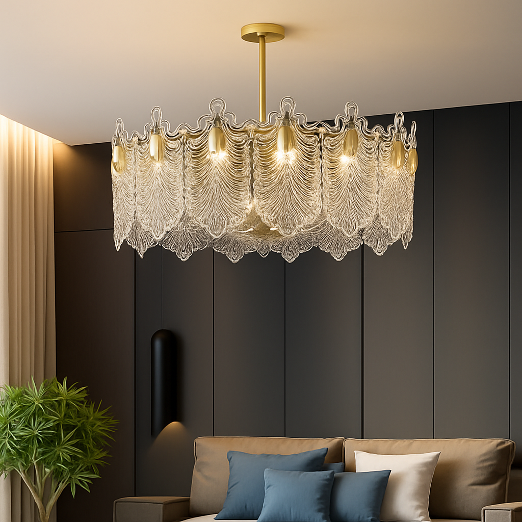 lustre moderne en verre pour décoration intérieure élégante - vue 6 sur 9