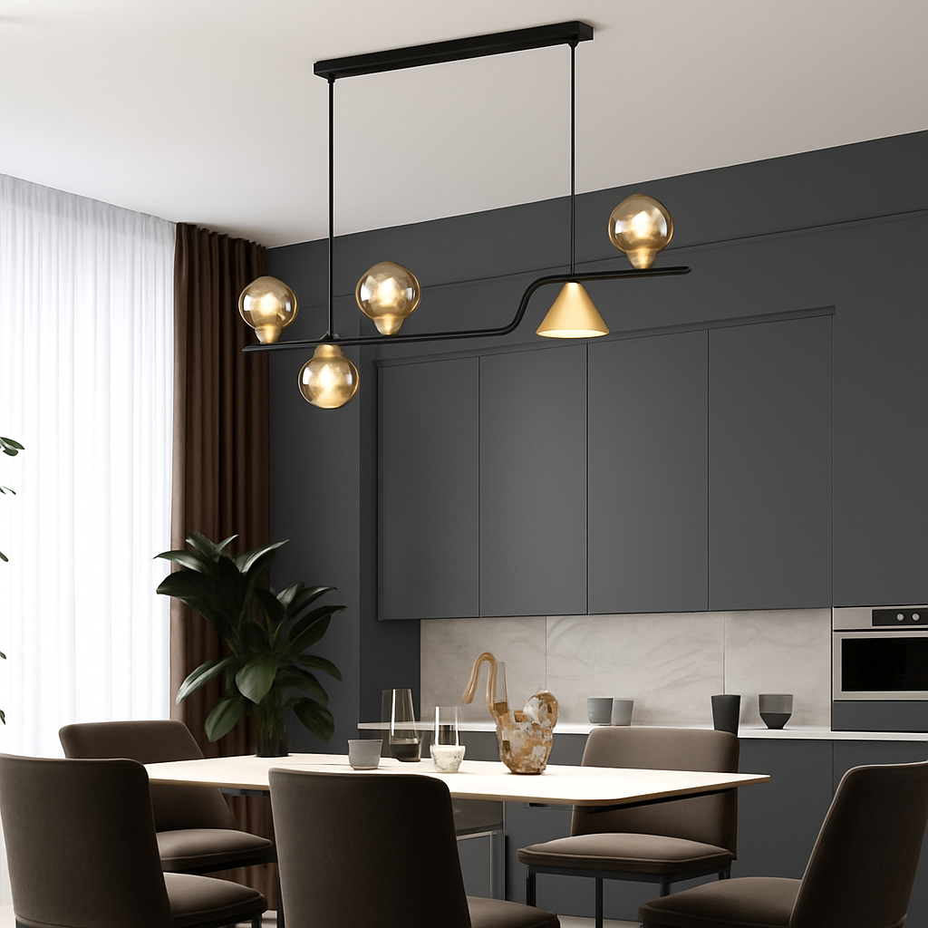 lustre moderne en verre pour restaurant et bar - vue 5 sur 11