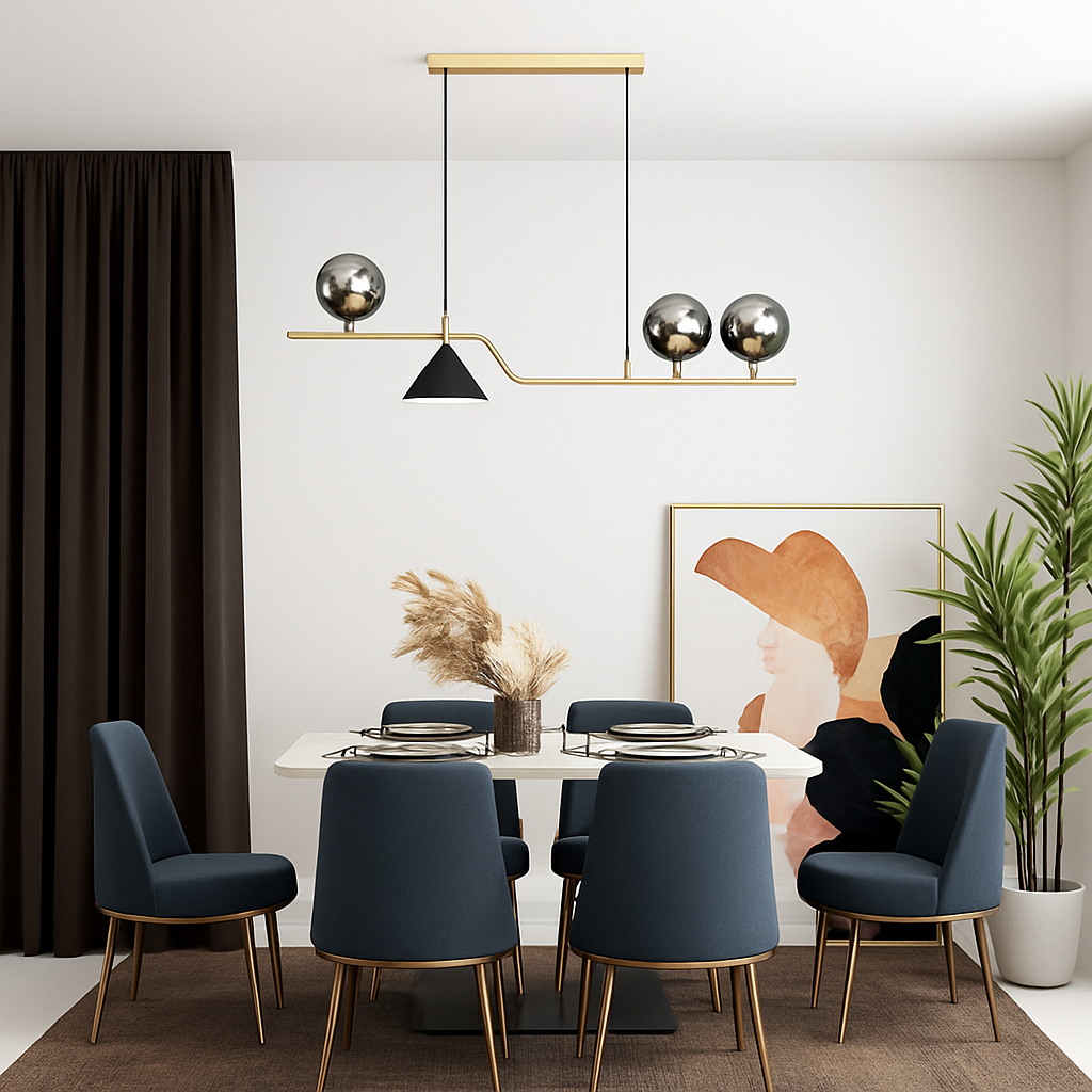 lustre moderne en verre pour restaurant et bar - vue 6 sur 11