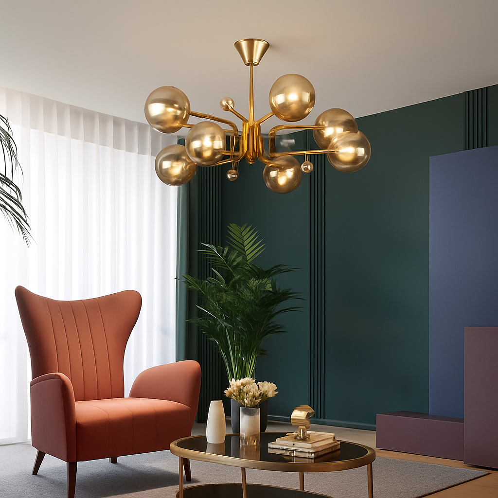 lustre moderne en verre transparent éclairage réglable design élégant - vue 4 sur 18