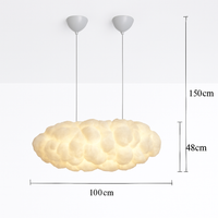 Moderner LED-Kronleuchter in schwebender Wolkenform für Restaurant