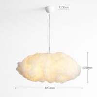 Moderner LED-Kronleuchter in schwebender Wolkenform für Restaurant