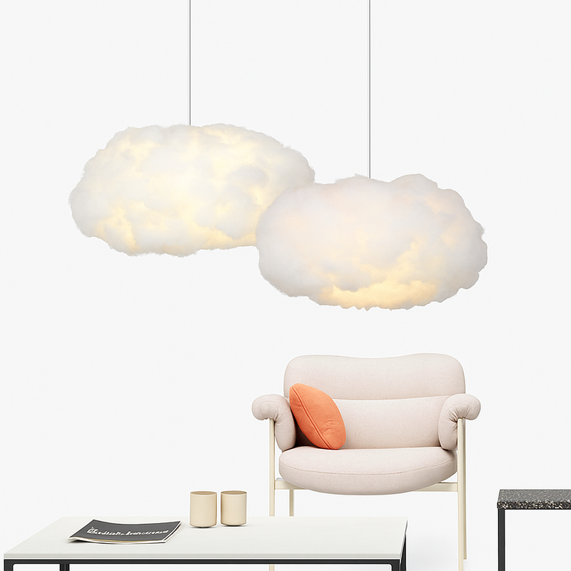 lustre moderne led en forme de nuage flottant pour restaurant