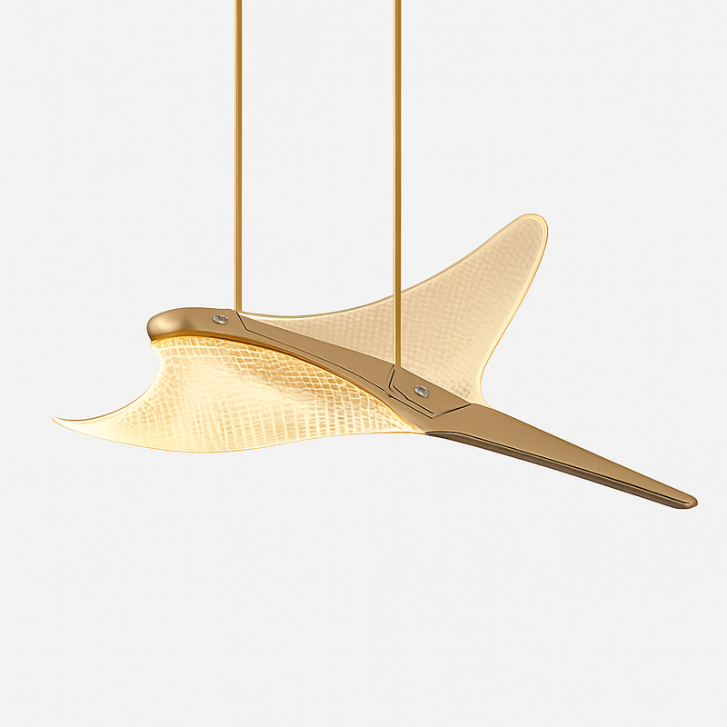 lustre moderne led mouette duplex cage d'escalier nordique