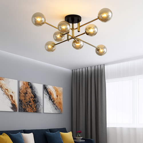 Moderner LED-Kronleuchter mit einfacher Pendelleuchte – Design Beleuchtung - vue 2 sur 15