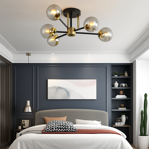 Moderner LED-Kronleuchter mit einfacher Pendelleuchte – Design Beleuchtung - vue 4 sur 15