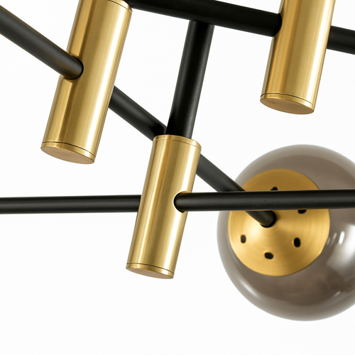 Moderner LED-Kronleuchter mit einfacher Pendelleuchte – Design Beleuchtung - vue 7 sur 15