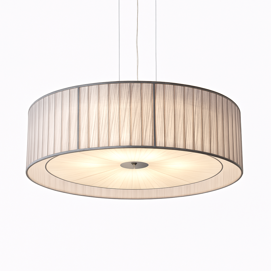 lustre moderne nordique en fer avec abat-jour en gaze - vue 4 sur 5