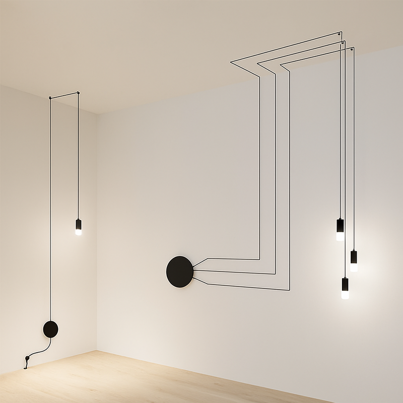 lustre moderne suspension araignée à leds style nordique