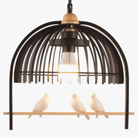lustre nordique cage à oiseaux en résine et fer pour restaurant ou café
