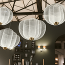 lustre nordique dimmable en grille métallique led géométrique