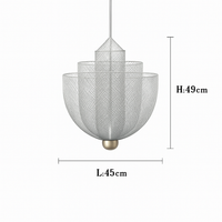 lustre nordique dimmable en grille métallique led géométrique
