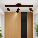 lustre nordique en bois de noyer avec projecteurs pour photos