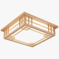 Plafonnier nordique en bois massif carré led décoratif