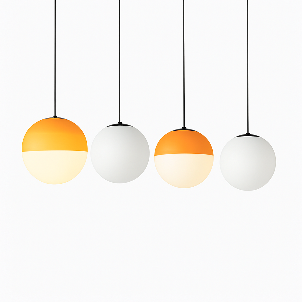 lustre nordique en verre dégradé à suspension led créatif - vue 5 sur 12