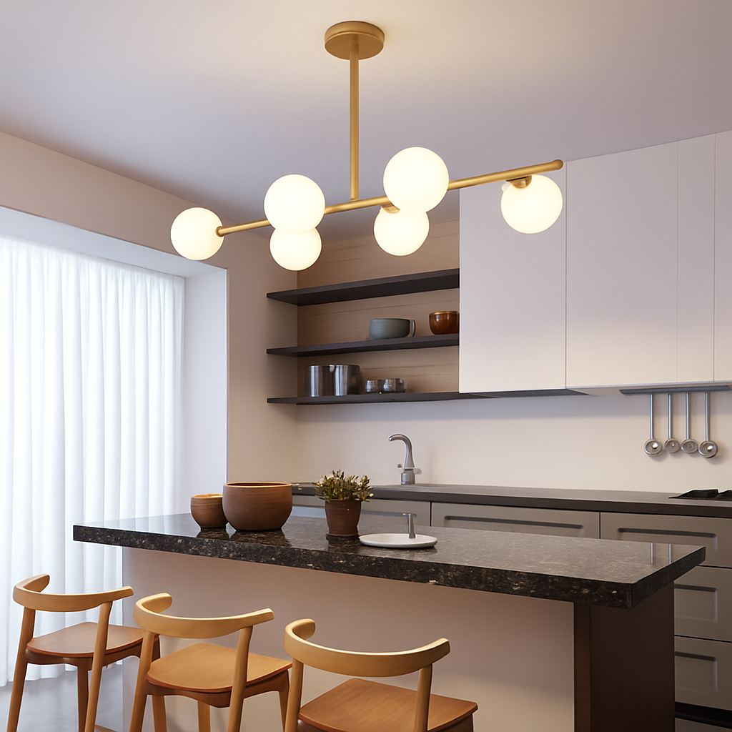lustre nordique en verre pour éclairage intérieur moderne - vue 5 sur 19