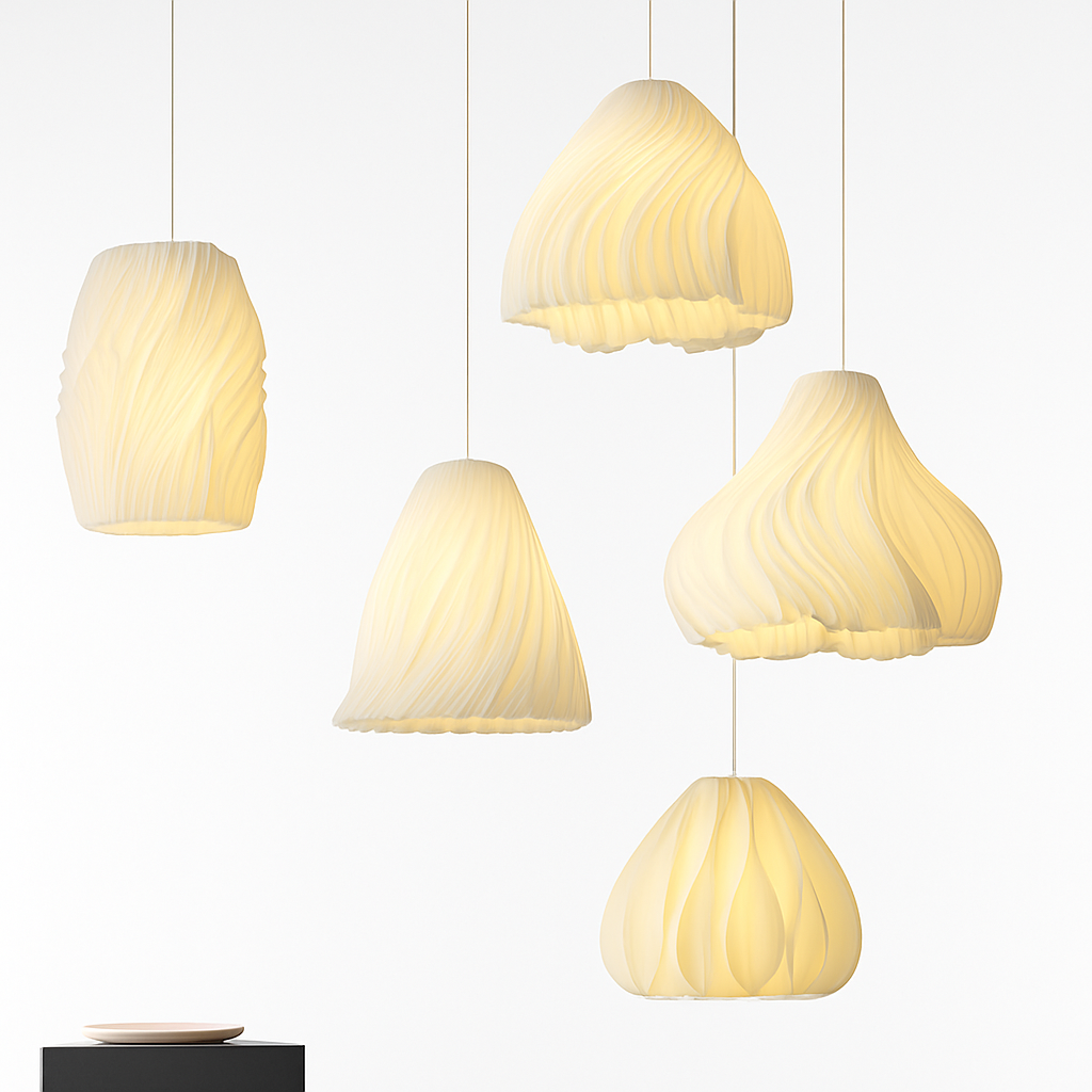 lustre nordique à fleurs imprimées 3d pour restaurant et bar - vue 3 sur 15