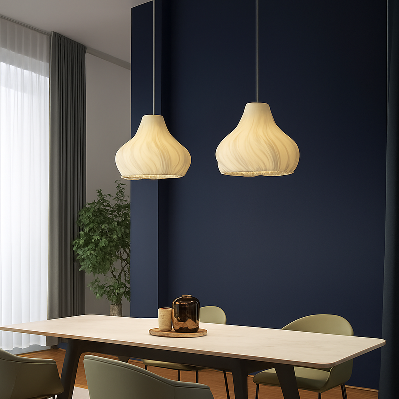 lustre nordique à fleurs imprimées 3d pour restaurant et bar