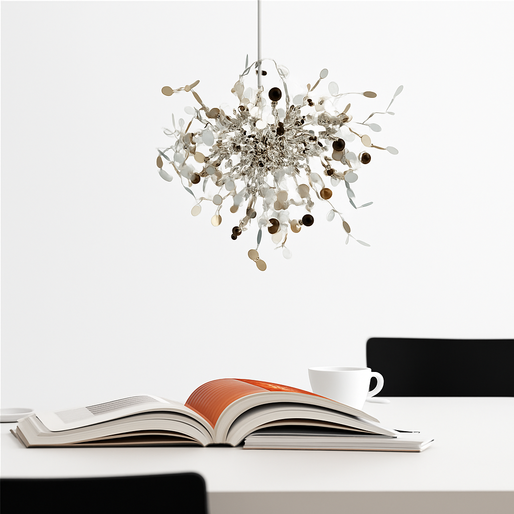 lustre nordique moderne avec lumières led pour décoration intérieure - vue 3 sur 18