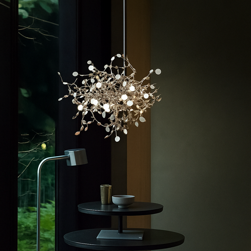lustre nordique moderne avec lumières led pour décoration intérieure
