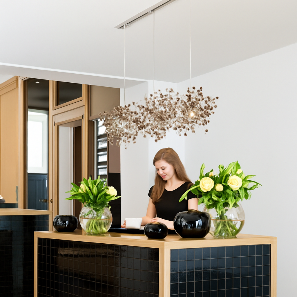 lustre nordique moderne avec lumières led pour décoration intérieure - vue 5 sur 18