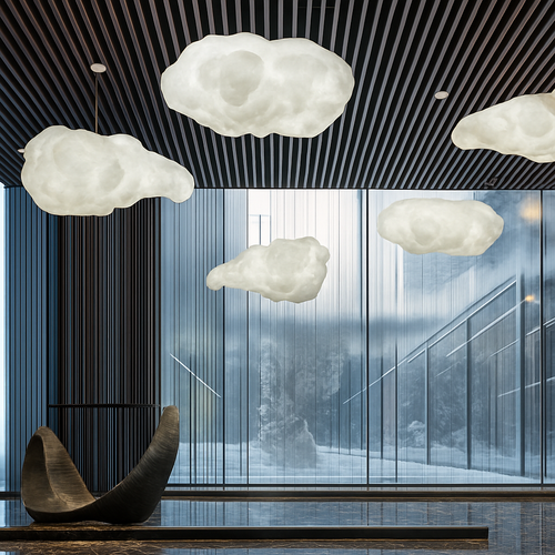 lustre nuages blancs en soie coton led pour enfants