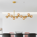 lustre post-moderne créatif en verre suspendu avec bande longue