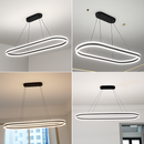 lustre Simple blanc Long moderne LED salon salle à manger chambre Hall décor appareil ménager éclairage intérieur