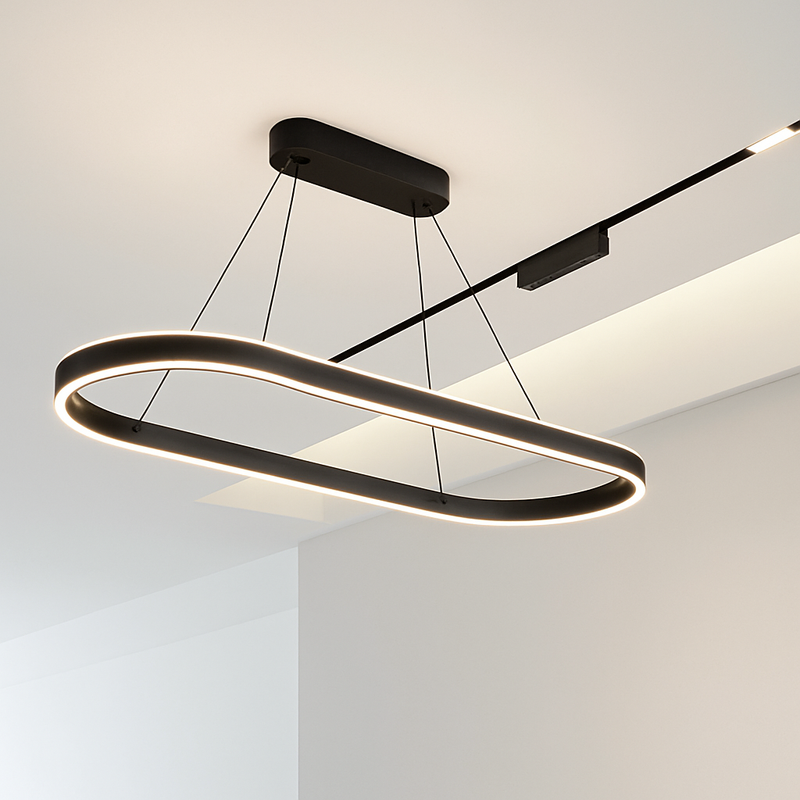 lustre Simple blanc Long moderne LED salon salle à manger chambre Hall décor appareil ménager éclairage intérieur