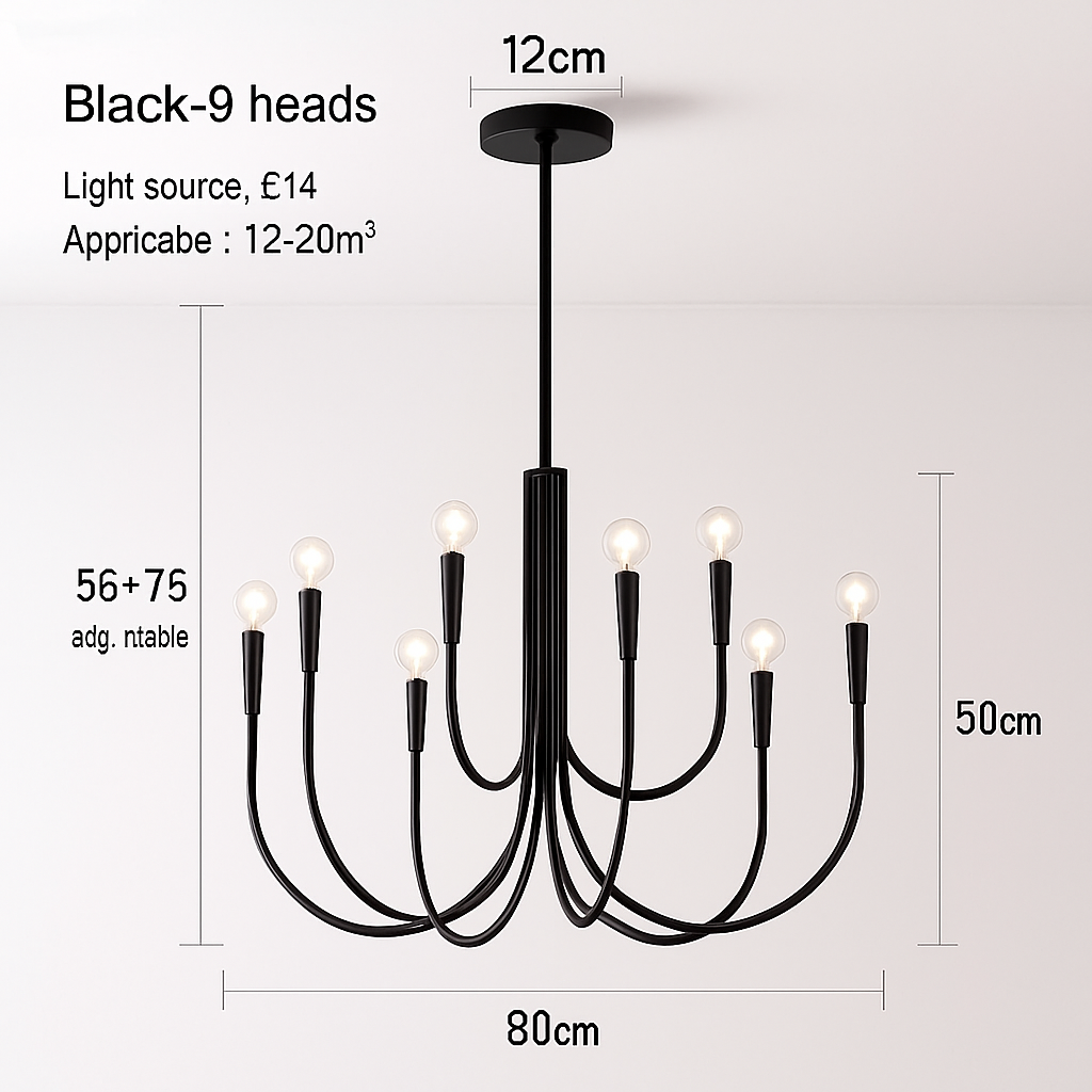 lustre suspendu design rétro avec éclairage led décoratif - vue 8 sur 10