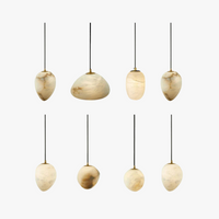 lustre suspendu en marbre géométrique design contemporain lumineux