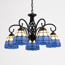lustre tiffany méditerranéen en verre teinté pour décoration intérieure