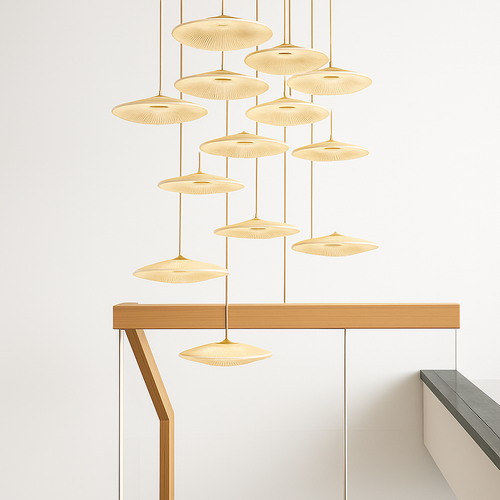 Lustre Villa Moderne Minimaliste Luxe Créatif Tournant Escalier Long