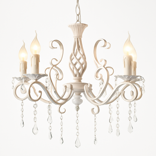 lustre vintage en cristal et fer forgé pour un éclairage élégant