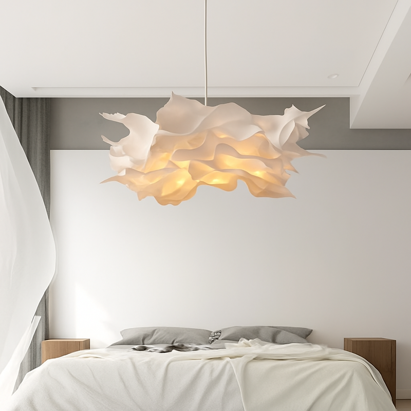 Lustres en papier blanc design fleur