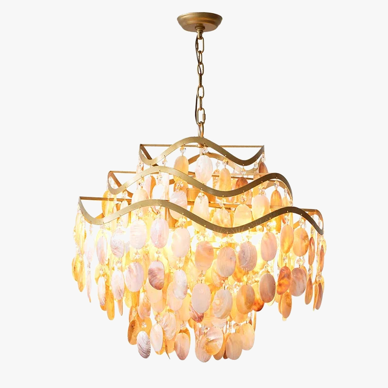 lustres led postmodernes en coquillage capiz pour décoration intérieure