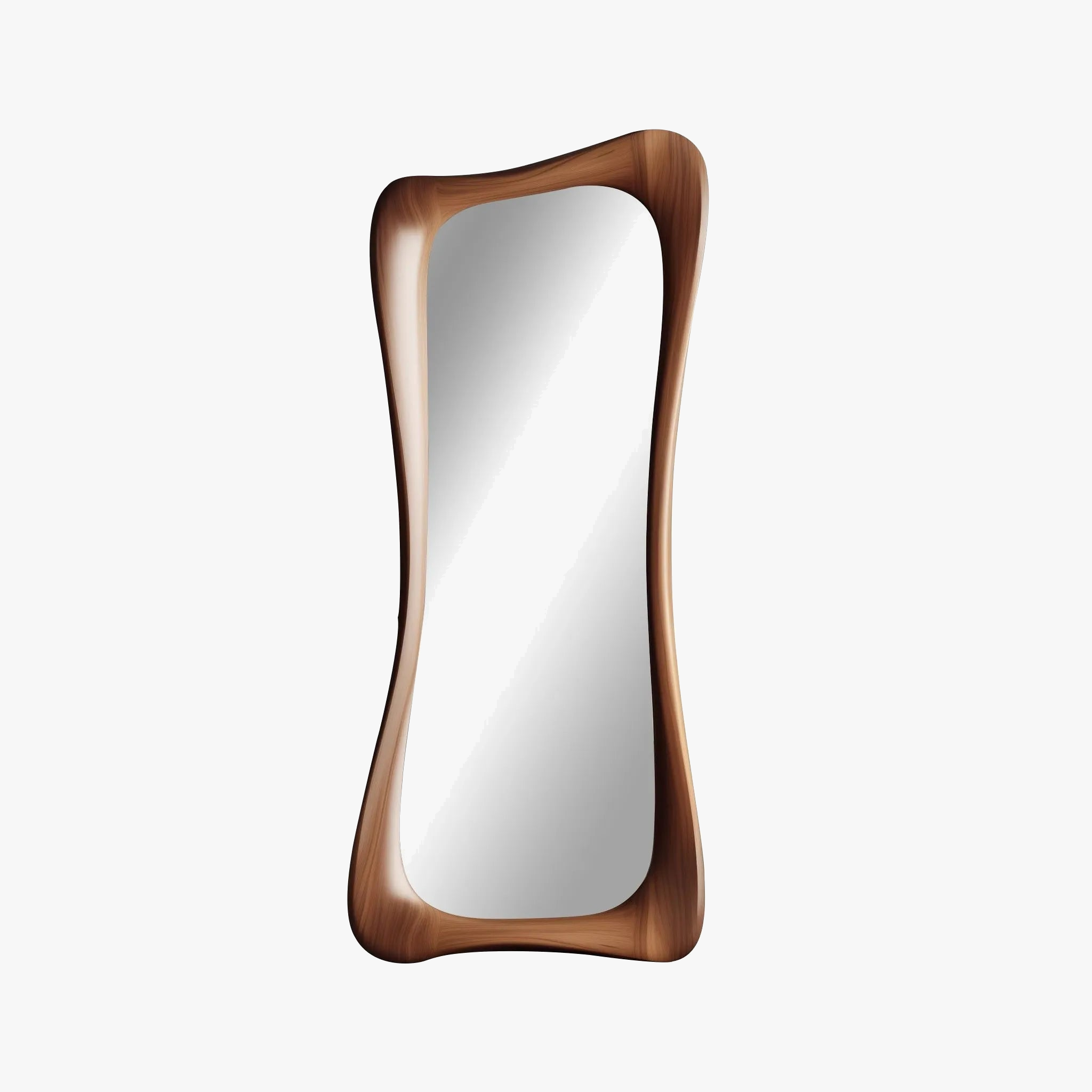 miroir décoratif de luxe artistique en bois de noyer léger