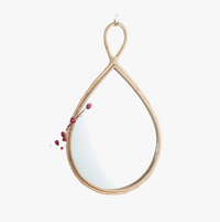 miroir décoratif en osier tissé pour décoration murale unique