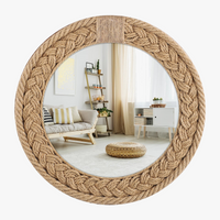 miroir décoratif nordique tissé à la main pour décoration créative