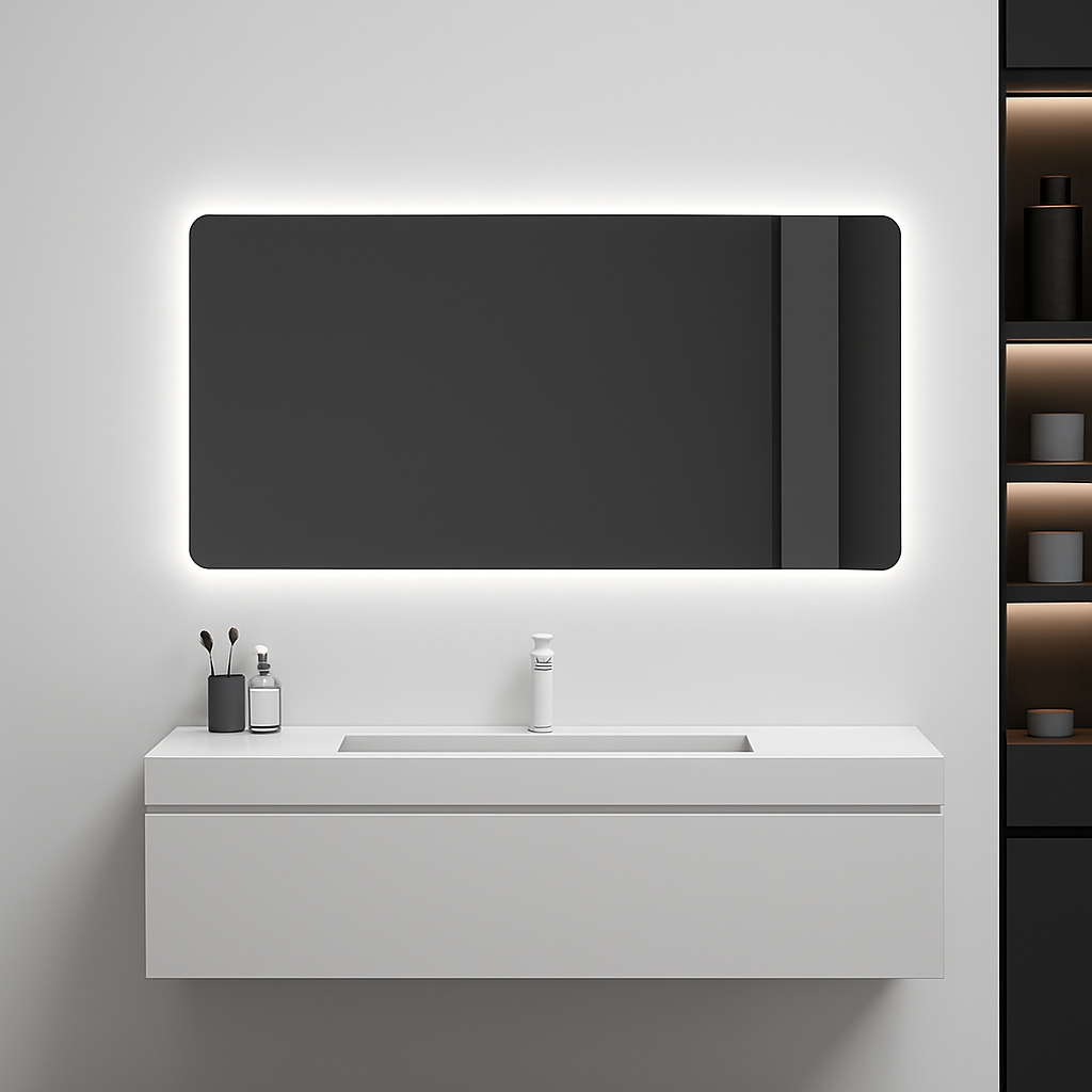 miroir intelligent rectangulaire à écran tactile avec éclairage led - vue 5 sur 10