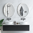 miroir mural ovale sans cadre haute définition avec bord argenté biseauté