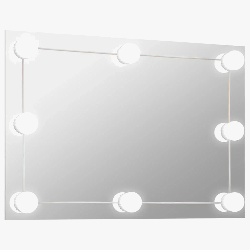 Miroir mural rectangulaire avec lumières led décoratif pour intérieur