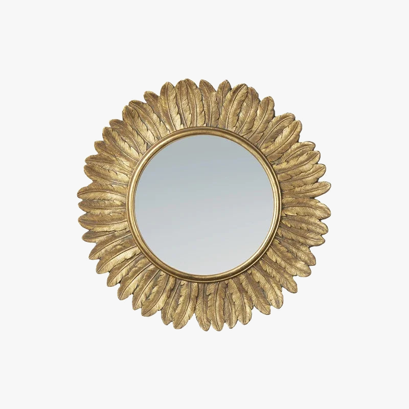 miroir mural vintage décoratif en forme de soleil et fleur