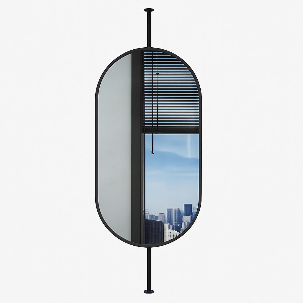 miroir ovale suspendu moderne avec éclairage led pour décoration intérieure