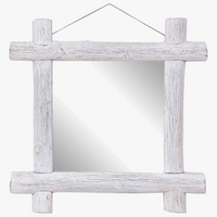 miroir rond en bois massif pour décoration murale élégante